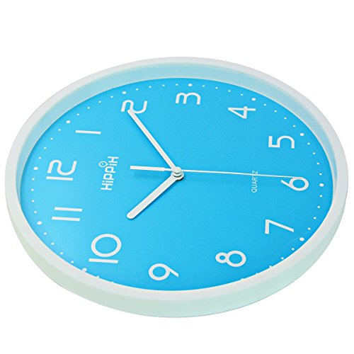 Hippih 10" Silent Quartz Digital Wall Clock Angle2