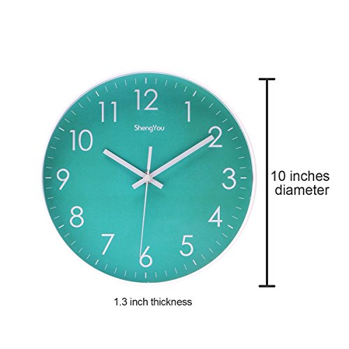 SonYo 10" Silent Quartz Modern Simple Wall Clock (5 colors) Size