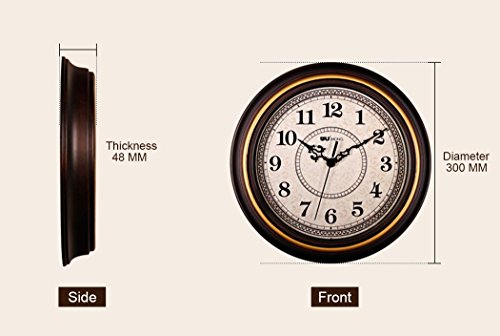 SonYo 12" Silent Vintage Style Wooden Wall Clock Size