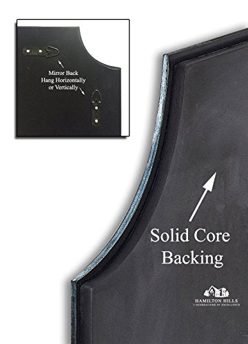 Large Beveled Scalloped Edge Rectangular Wall Mirror 24" x 36" Back