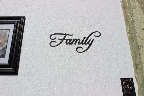 Family Word Home Decor Metal Wall Art 9"x15" Installed2