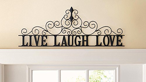 Scrolling Live Laugh Love Metal Wall Art 12.5" x 28.5"