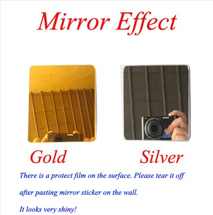 Alrens 15x15cm Squares Roof Ceiling Decor Mirror Surface Crystal Wall Stickers, 6 Pieces (Silver)