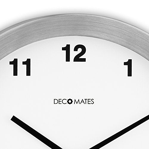 DecoMates 10" Silent Wall Clock with Built-In Thermometer Fahrenheit/Hygrometer Magnify