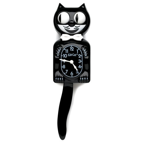 Kit-Cat Classic Black Wall Clock Left
