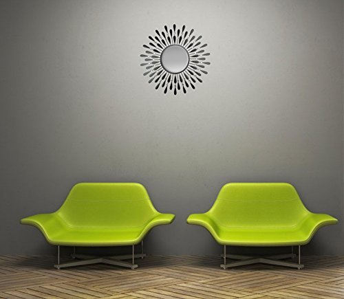 Lulu Decor 23" Beveled Black Wall Mirror Installed2