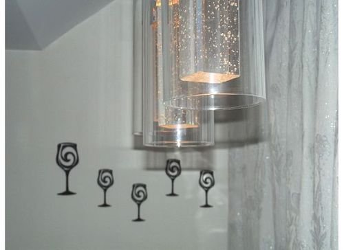 Wine Glasses Metal Wall Art Wall (Set of 5) Installed
