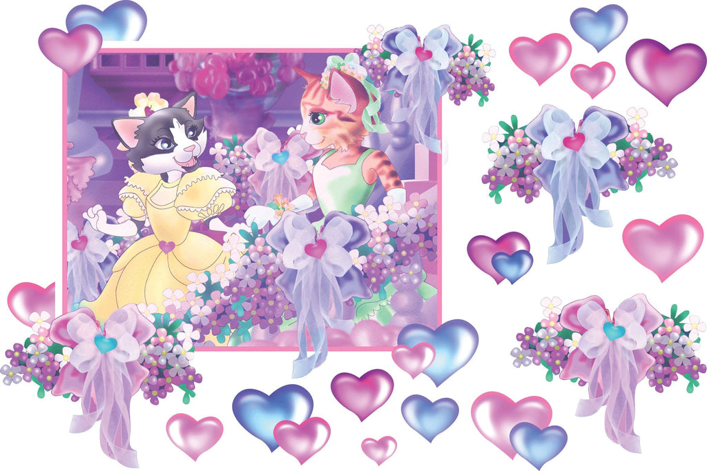 Murals2Go Princess Cats II Wall Decals