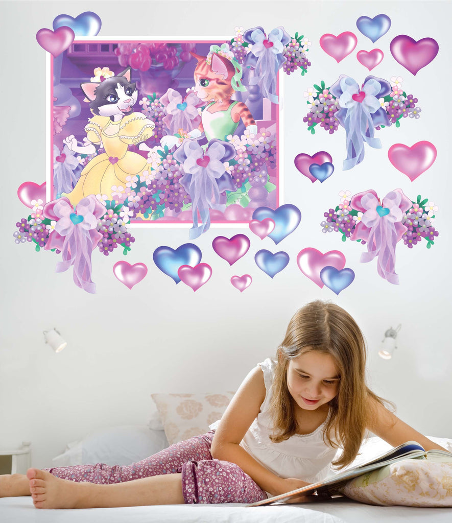 Murals2Go Princess Cats II Wall Decals