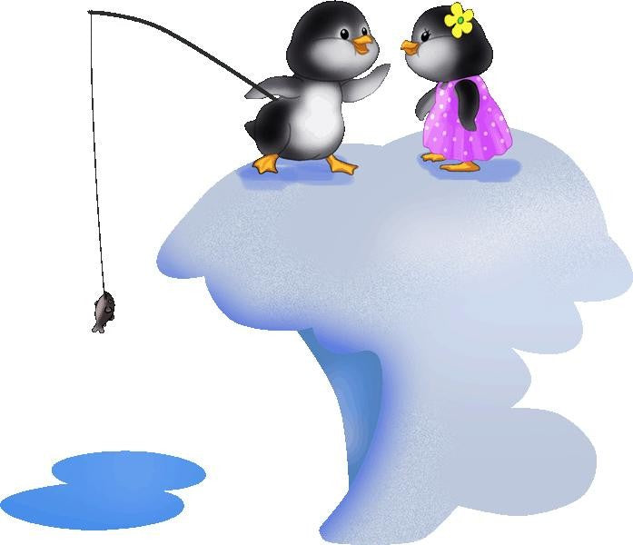 Murals2Go Penguins Fishing Wall Decal