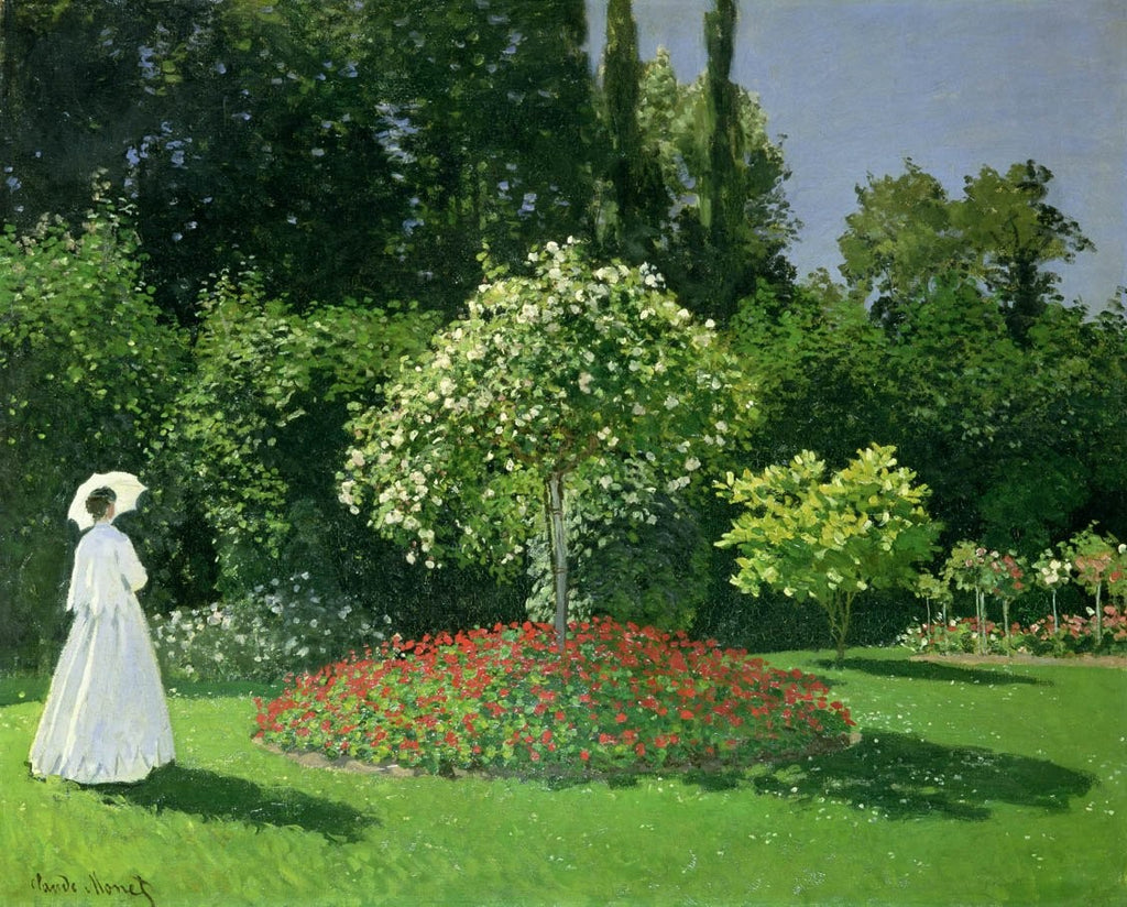 Monet "Jeanne Marie Lecadre in the Garden" (1866) Glossy Poster