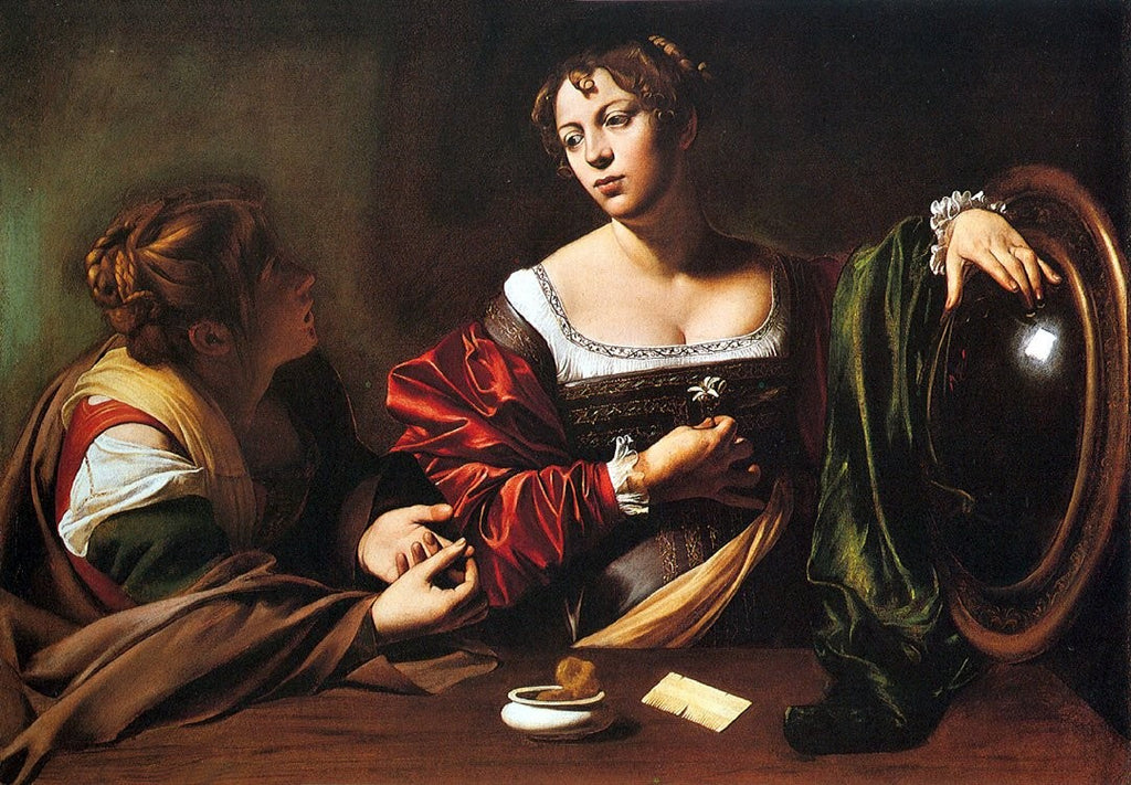 Caravaggio "Martha & Mary Magdalene" (1595) Glossy Poster