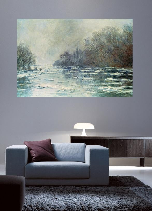 Monet "The Break Up at Vetheuil" (1883) Wall Decal