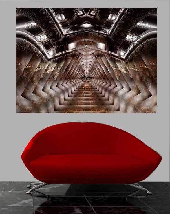 Xzendor7 "Tri-Particle Ring Tunnel" Glossy Poster