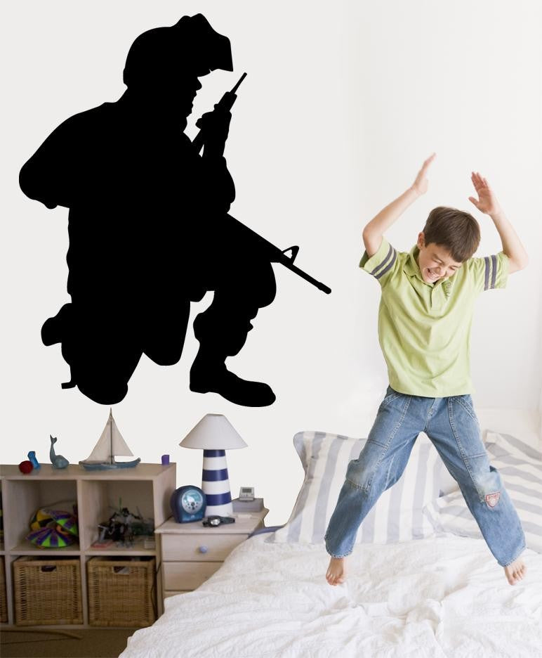 Haynes Military Soldier II Silhouette Wall Decal Cutout