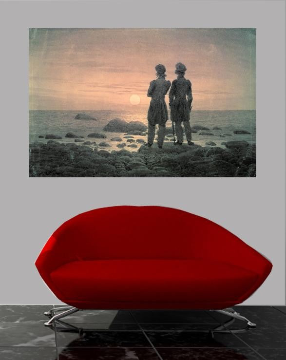 Friedrich "Two Men by The Sea" Glossy Poster