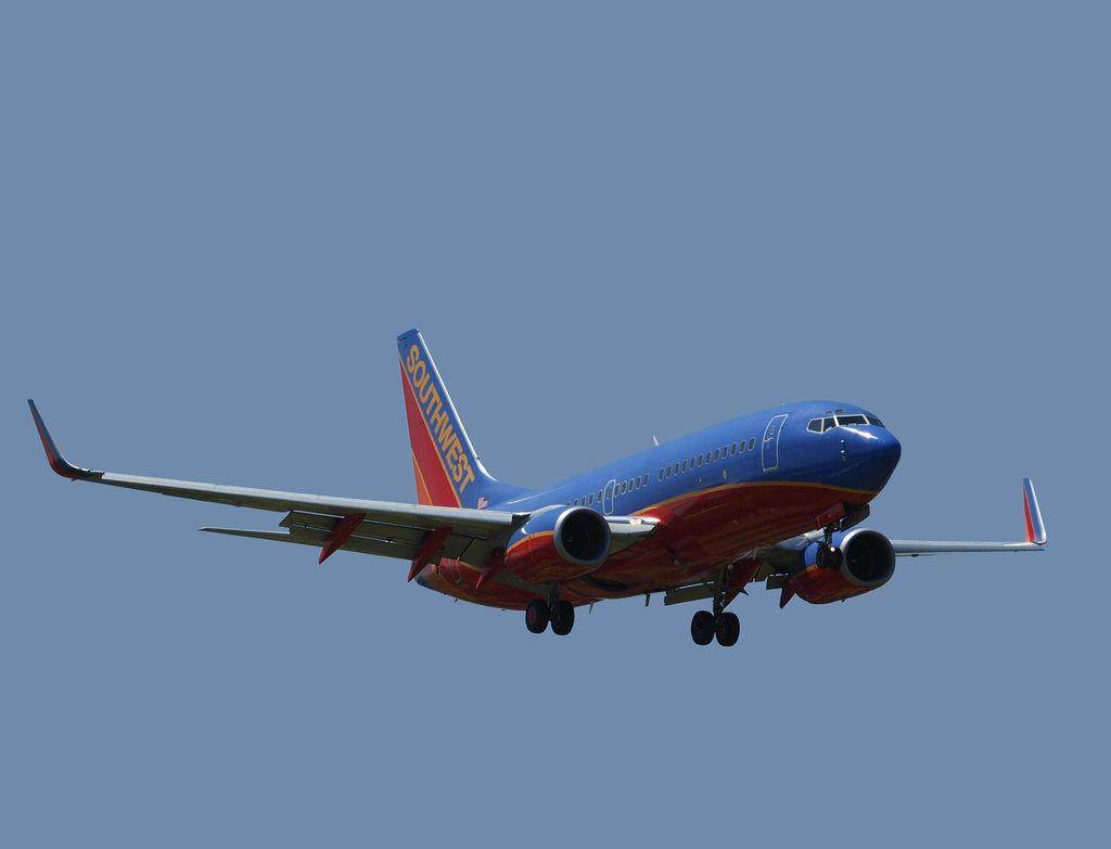 Chibi Southwest 737 On Approach Glossy Poster