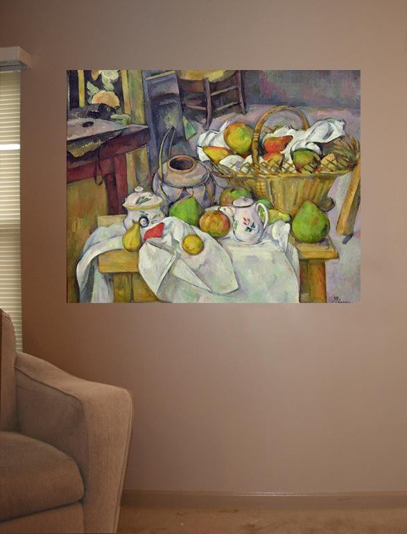 Cezanne "Still Life with Basket" (19th) Glossy Poster
