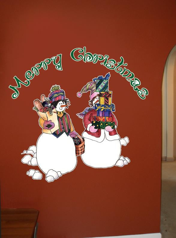 Schmeltzer Snowpeople Shopping Wall Decal Cutout