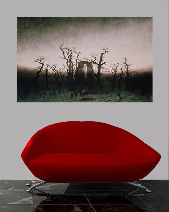 Friedrich "Abbey in the Oakwood" (1810) Glossy Poster