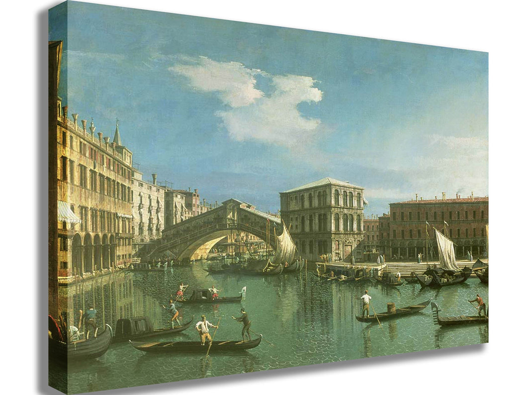 Canaletto "The Rialto Bridge" (18th) Canvas Printed