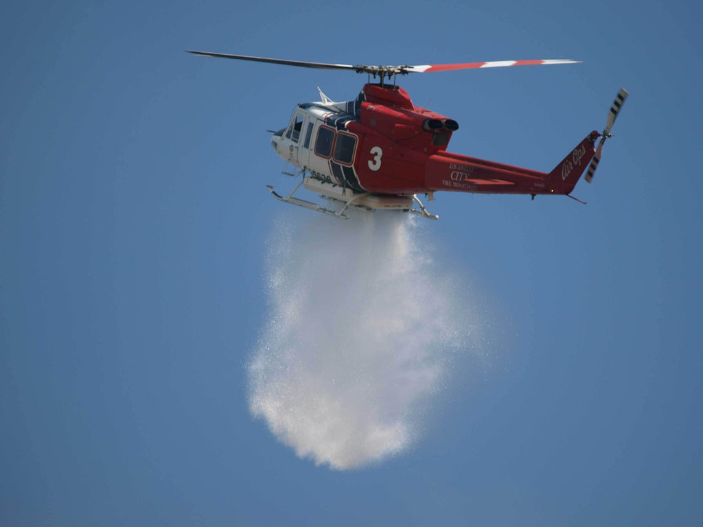 Chibi LAFD Fire 3 Water Drop Helicopter Wall Decal