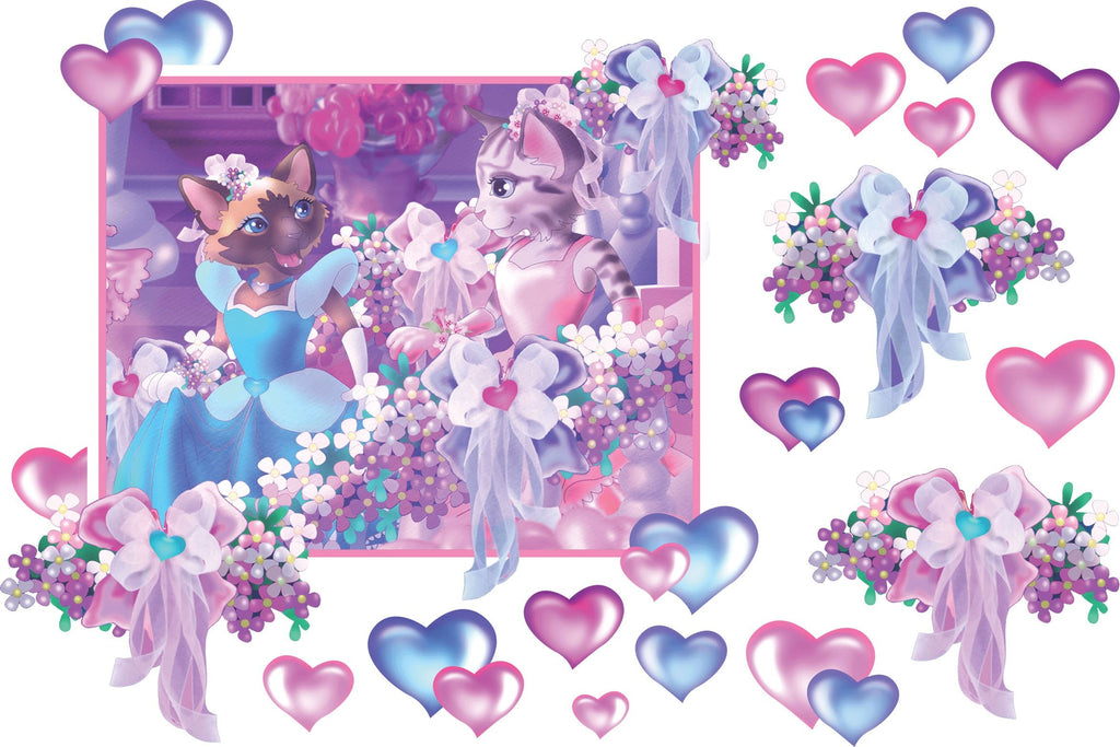 Murals2Go Princess Cats III Wall Decals