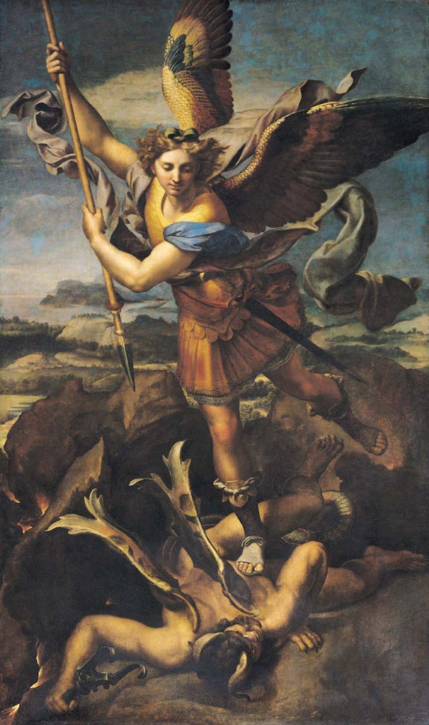 Sanzio "St. Michael Overwhelming the Demon" (1518) Wall Decal