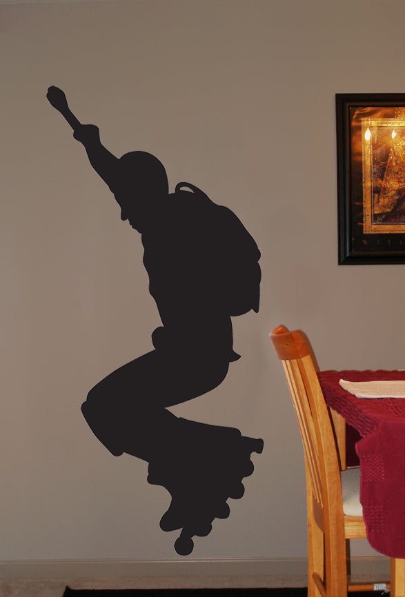 Roller Blade Silhouette III Wall Decal Cutout Installed