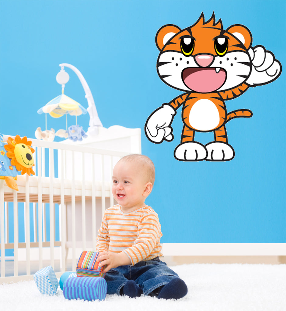Cartoon Tiger Wall Decal Cutout Installed