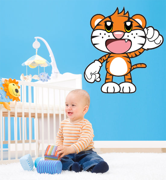 Cartoon Tiger Wall Decal Cutout Installed
