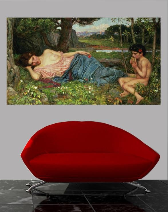 Waterhouse "Listen to My Sweet Pipings" (1911) Wall Decal