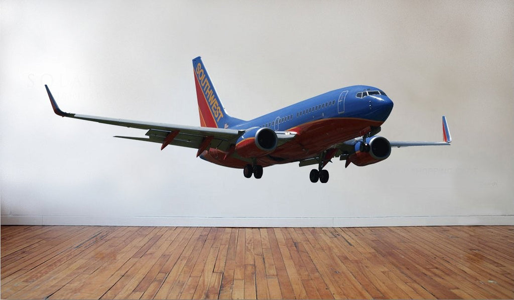 Chibi Southwest 737 On Approach Wall Decal Cutout