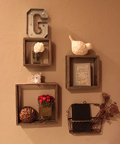 BarnwoodUSA Rustic Open Box Shelves (Set of 3) Installed3