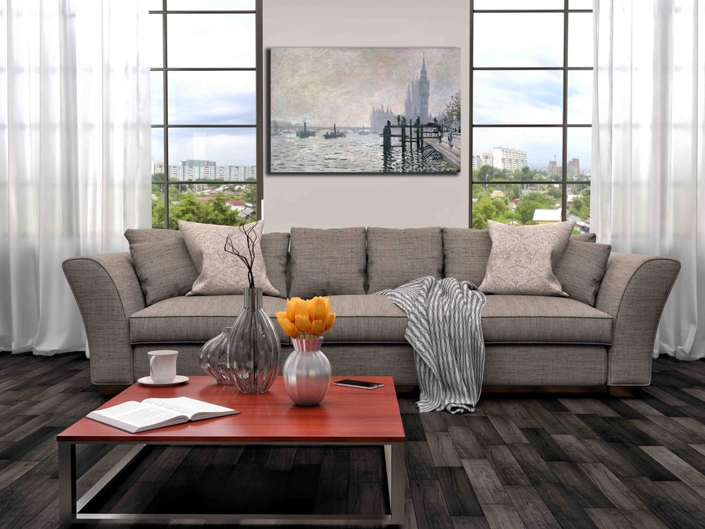 Monet "The Thames Below Westminster" (1871) Canvas Installed