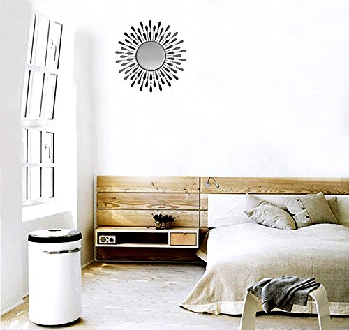 Lulu Decor 23" Beveled Black Wall Mirror Installed4