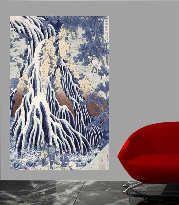 Hokusai "Kirifuri Fall on Kurokami Mount" (19th) Glossy Poster