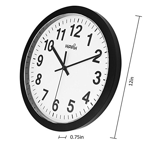 Hippih 12" Silent Decorative Clock Size