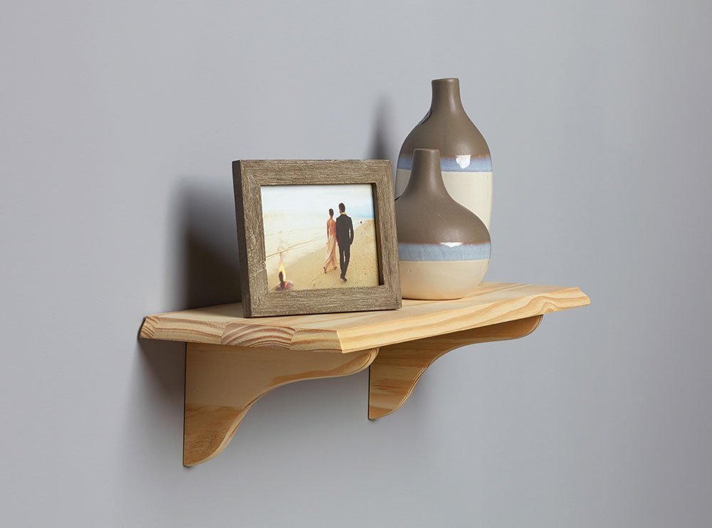 Shelf-Made Wood Shelf Kit 8"x24" Unfinished Installed2