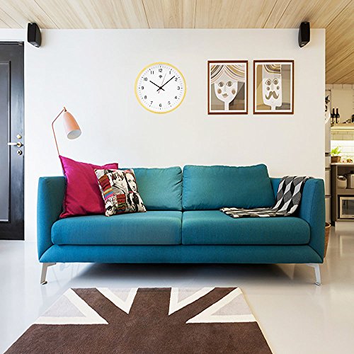 Hippih 8" Non Ticking Digital Quiet Sweep Vintage Wooden Clock Installed