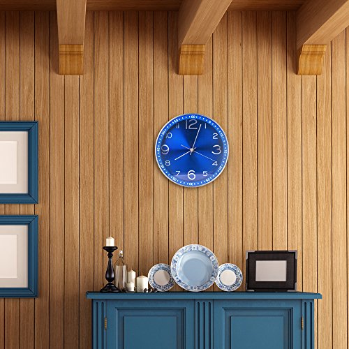 Egundo 12" Silent Metal Wall Clock Installed