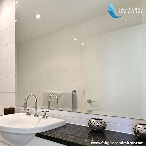 Rectangle Beveled Polished Frameless Wall Mirror with Hooks (5 sizes) Installed