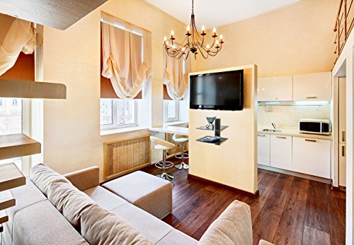 Mount-It! Wall Mounted AV Component Shelving System with 2 Adjustable Tempered Shelves Installed