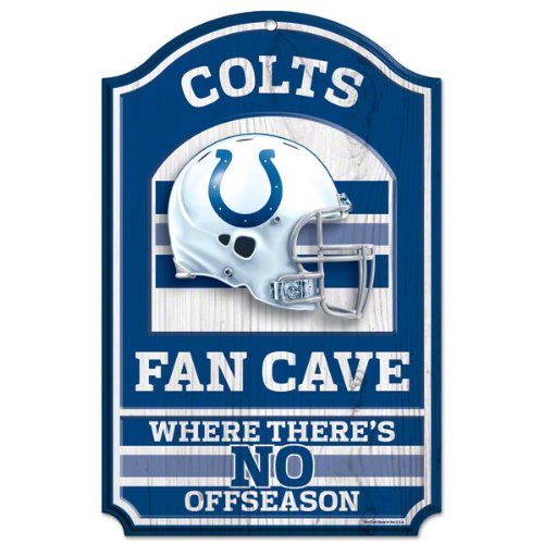 NFL Indianapolis Colts Fan Cave Wood Sign, 11" x 17"