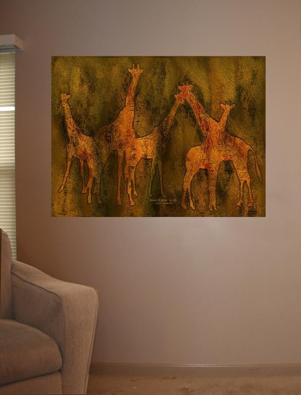 Cavalaris "Moods Of Africa-Giraffes" Glossy Poster