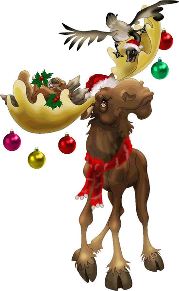 Murals2Go Christmas Moose Wall Decal