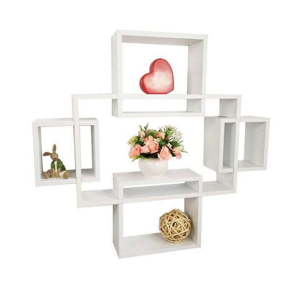 Shelving Solution Intersecting Squares Wall Shelf 25"x27"