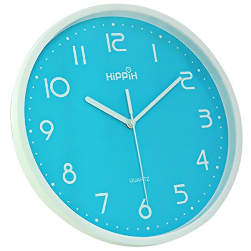 Hippih 10" Silent Quartz Digital Wall Clock Angle
