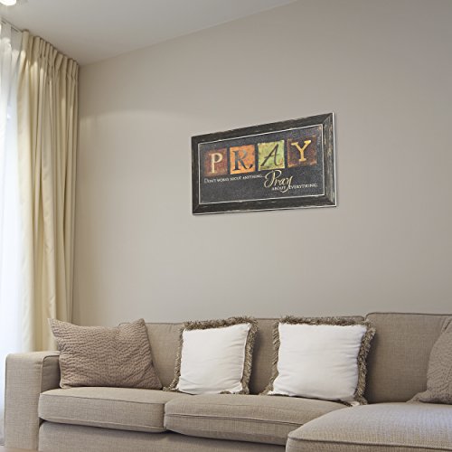 Premium Home Country Inspirational Marla Rae "Pray" Hanging Wall Art 11"x20" Installed