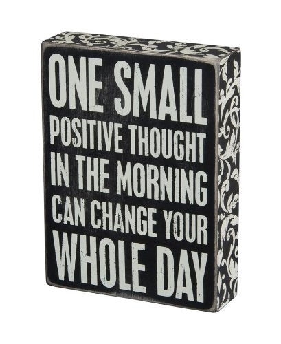 Primitives by Kathy "Positive Thoughts" Box Sign 6"x8"